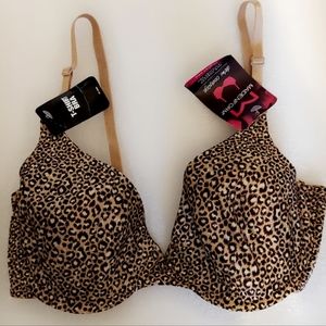 Women's Basic Comfort Push Up Convertible leopard print bra